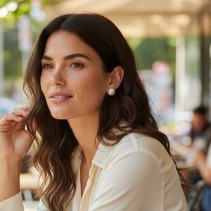 Karl Lagerfeld Paris Women's Imitation-Pearl Stud Earrings